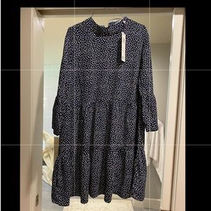 Navy and white dress